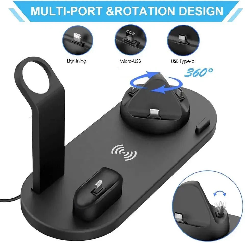 Wireless Ladestation für IPhone, SAMSUNG, Smart Uhr, Apple Watch ⌚️, Airpots. USB, und USB-C Anschlüsse