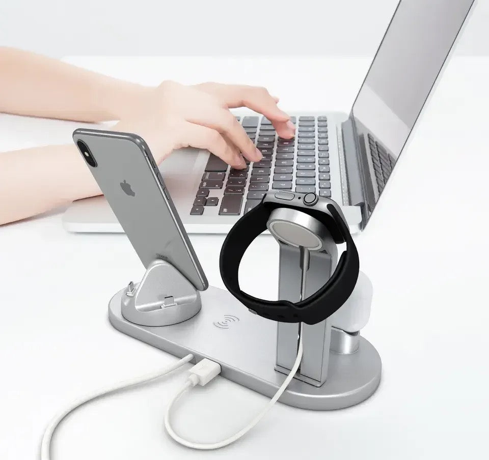 Wireless Ladestation für IPhone, SAMSUNG, Smart Uhr, Apple Watch ⌚️, Airpots. USB, und USB-C Anschlüsse