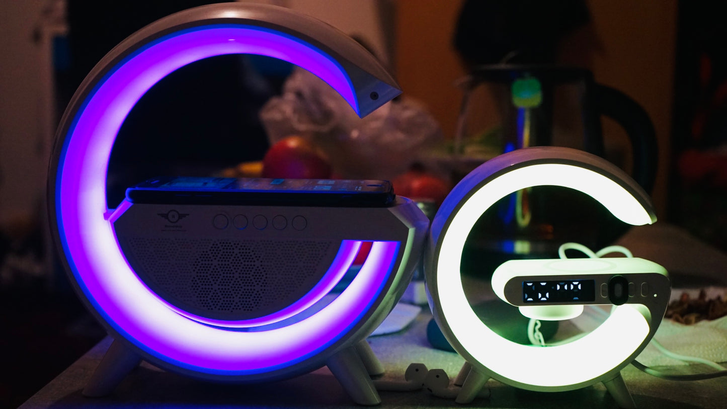 LED Licht mit verschiedenen Farben Wecker, Musikspieler, Bluetooth speaker, Wireless 🛜 Ladegeräte Radio 📻 ein Gerät mit vielen Funktionen