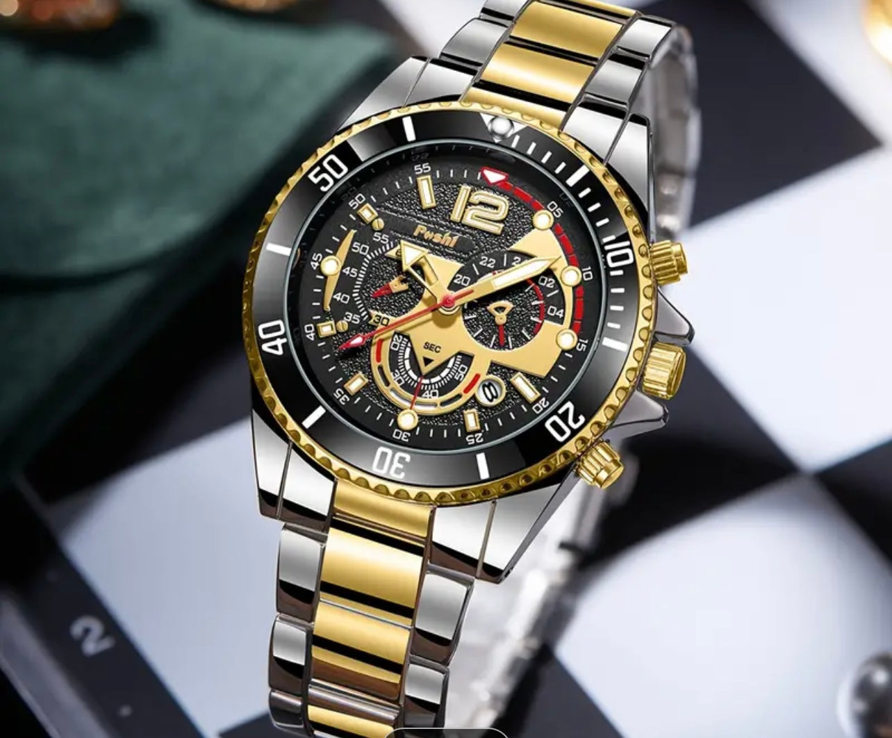 Herrenuhr Silber und Gold/Silber