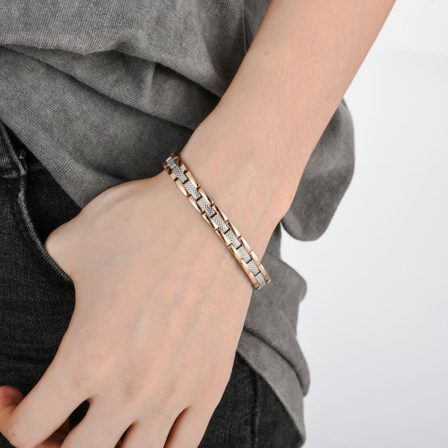Titanstahl-Energie-Magnet-Armband für Damen und Herren