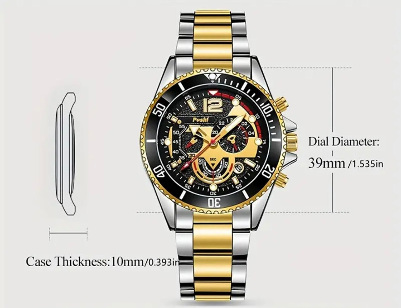 Herrenuhr Silber und Gold/Silber