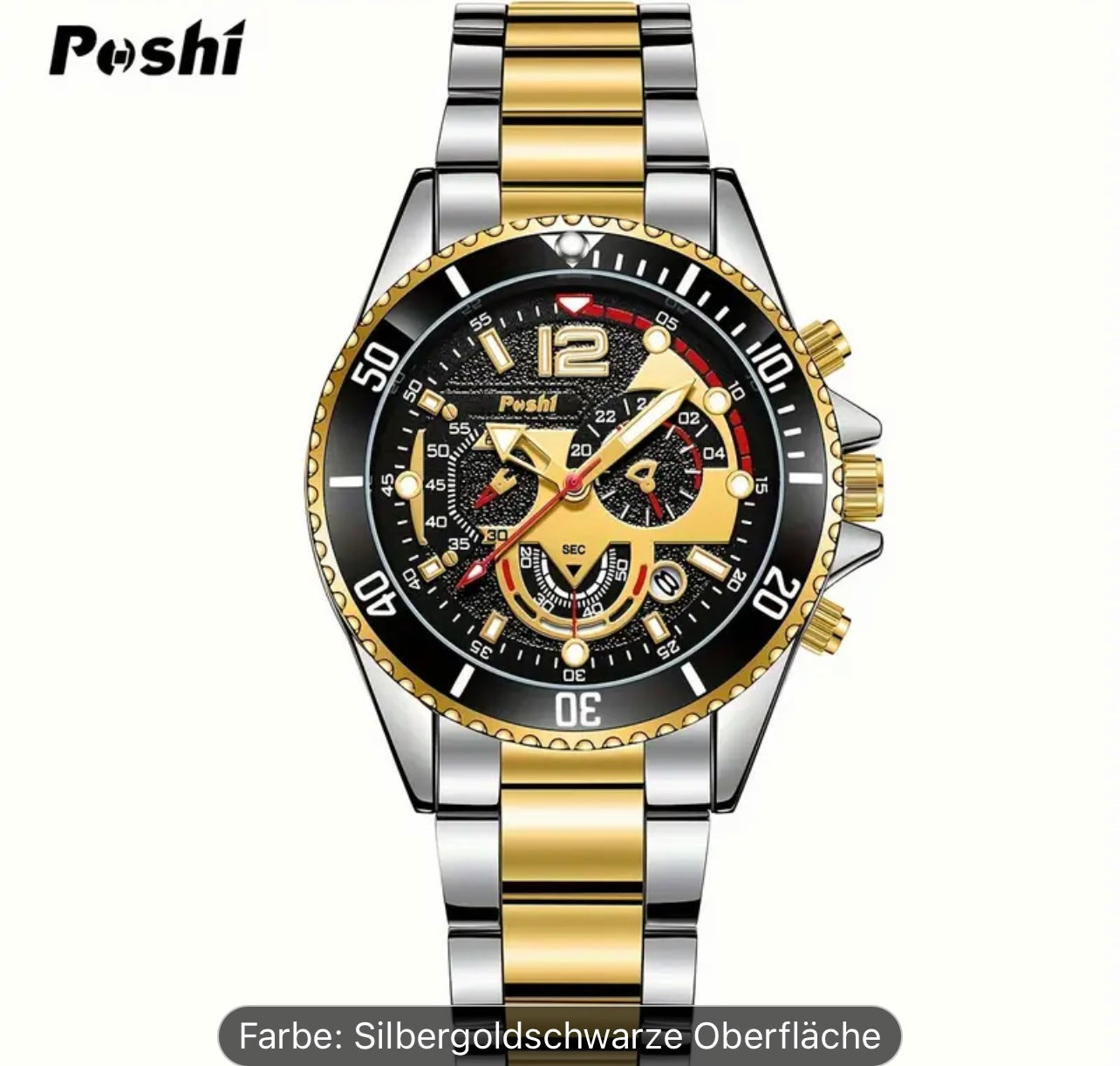 Herrenuhr Silber und Gold/Silber