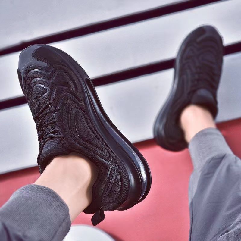 Casual Air Cushion Schwarze Schuhe Herren Outdoor Atmungsaktive Schnür-Sneakers Laufsportschuhe