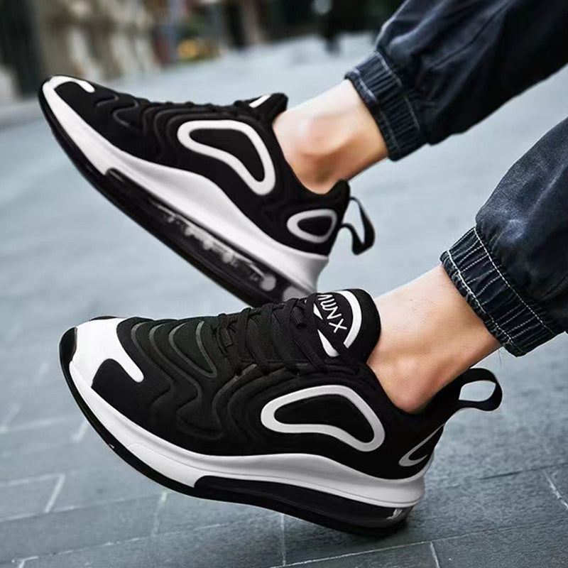 Casual Air Cushion Schwarze Schuhe Herren Outdoor Atmungsaktive Schnür-Sneakers Laufsportschuhe